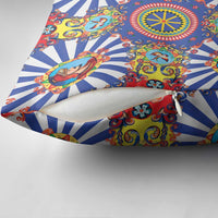 Sicily Italy Carretto Siciliano Pillow Cover Sicilian Cart Floral Patterns