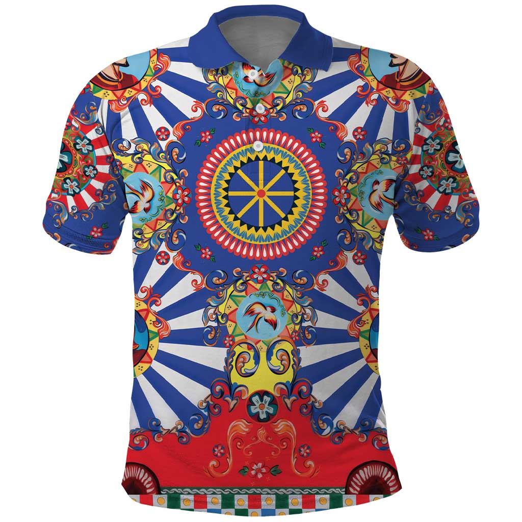 Sicily Italy Carretto Siciliano Polo Shirt Sicilian Cart Floral Patterns