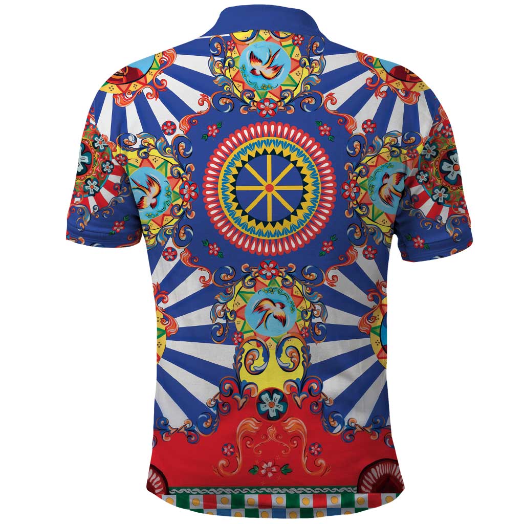 Sicily Italy Carretto Siciliano Polo Shirt Sicilian Cart Floral Patterns
