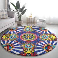 Sicily Italy Carretto Siciliano Round Carpet Sicilian Cart Floral Patterns