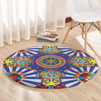 Sicily Italy Carretto Siciliano Round Carpet Sicilian Cart Floral Patterns