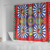 Sicily Italy Carretto Siciliano Shower Curtain Sicilian Cart Floral Patterns