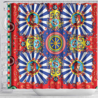 Sicily Italy Carretto Siciliano Shower Curtain Sicilian Cart Floral Patterns