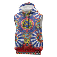 Sicily Italy Carretto Siciliano Sleeveless Hoodie Sicilian Cart Floral Patterns