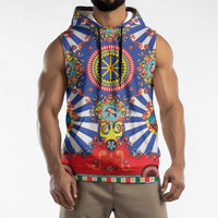 Sicily Italy Carretto Siciliano Sleeveless Hoodie Sicilian Cart Floral Patterns