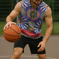 Sicily Italy Carretto Siciliano Sleeveless Hoodie Sicilian Cart Floral Patterns