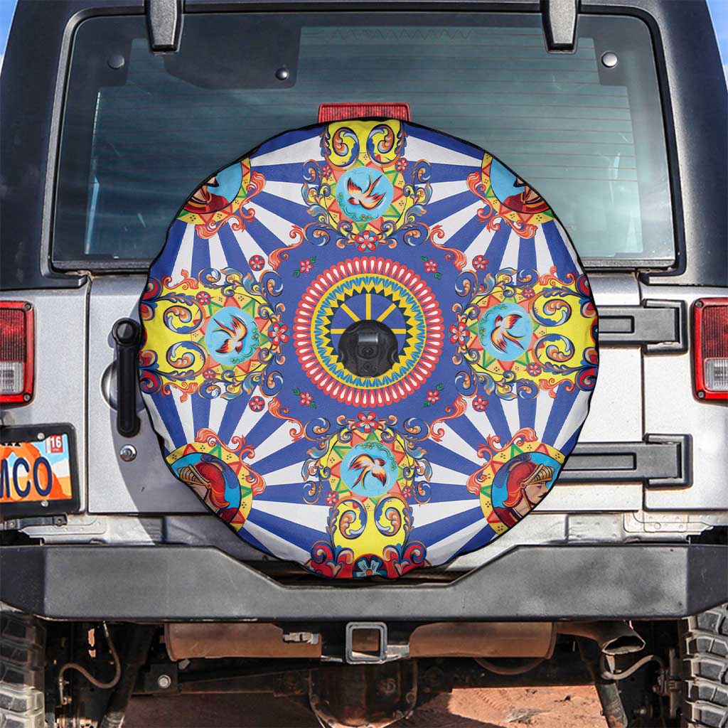Sicily Italy Carretto Siciliano Spare Tire Cover Sicilian Cart Floral Patterns