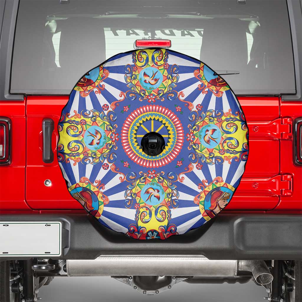 Sicily Italy Carretto Siciliano Spare Tire Cover Sicilian Cart Floral Patterns