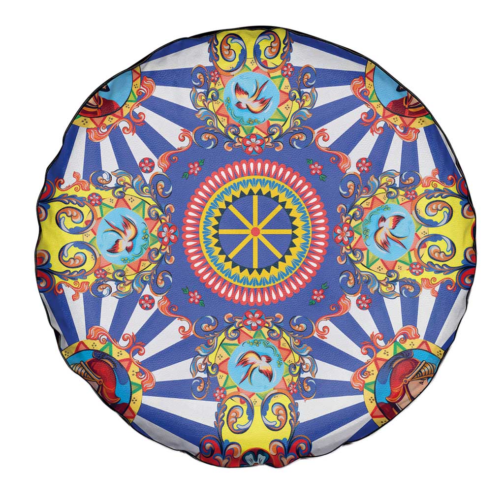 Sicily Italy Carretto Siciliano Spare Tire Cover Sicilian Cart Floral Patterns