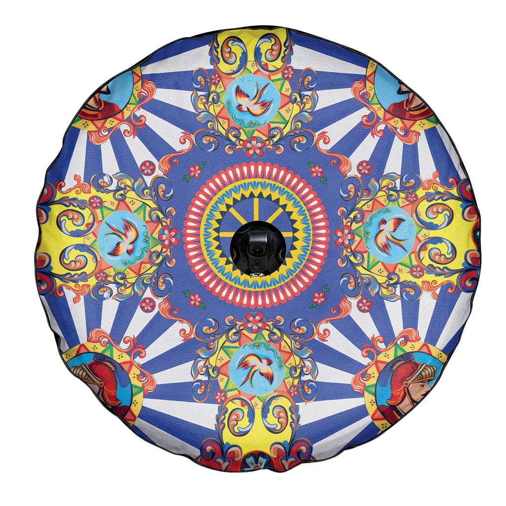 Sicily Italy Carretto Siciliano Spare Tire Cover Sicilian Cart Floral Patterns
