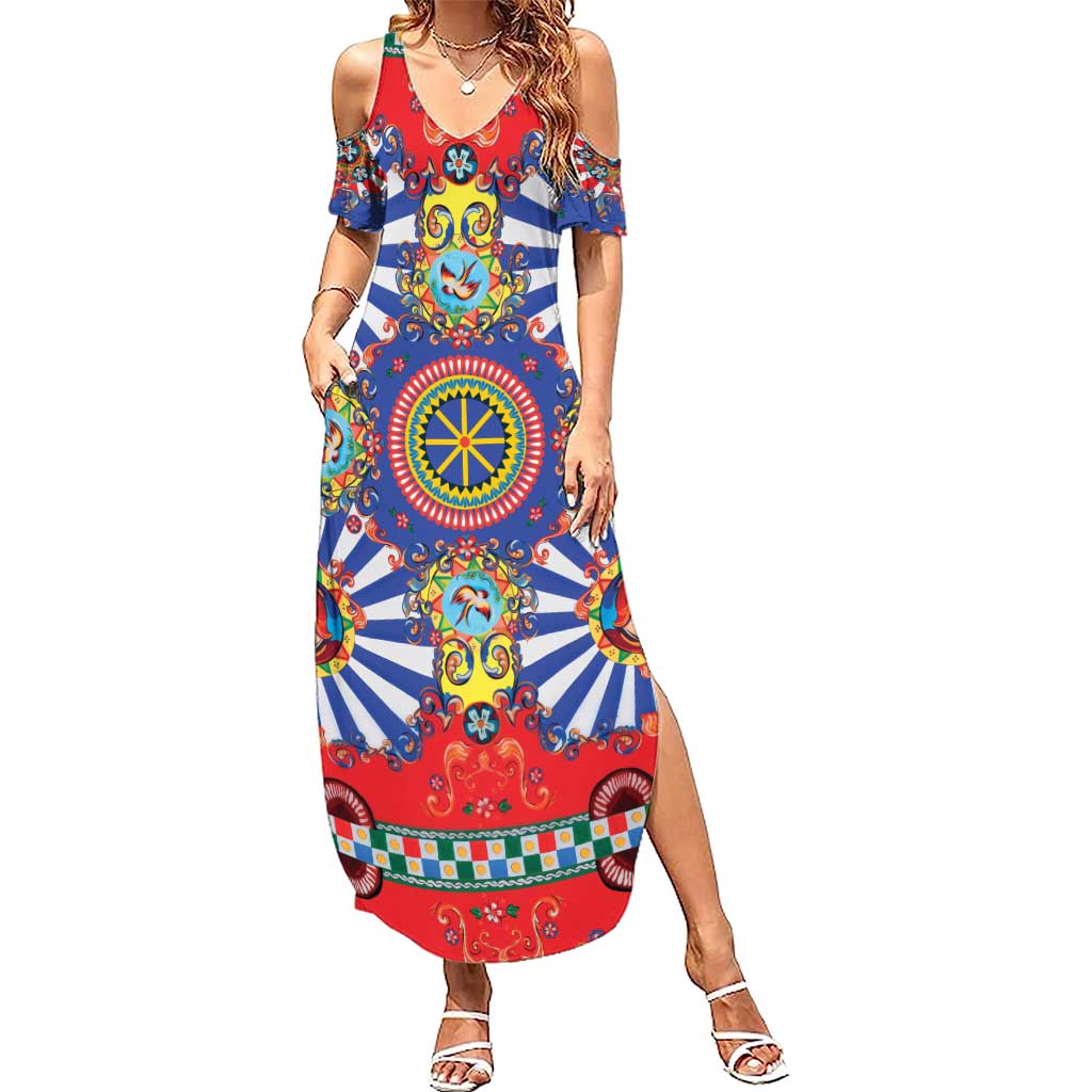 Sicily Italy Carretto Siciliano Summer Maxi Dress Sicilian Cart Floral Patterns