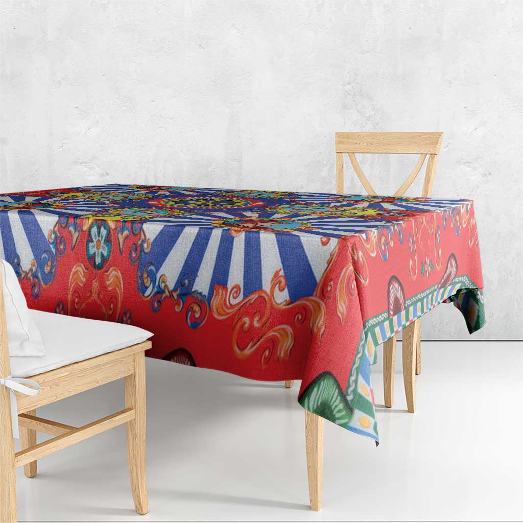 Sicily Italy Carretto Siciliano Tablecloth Sicilian Cart Floral Patterns