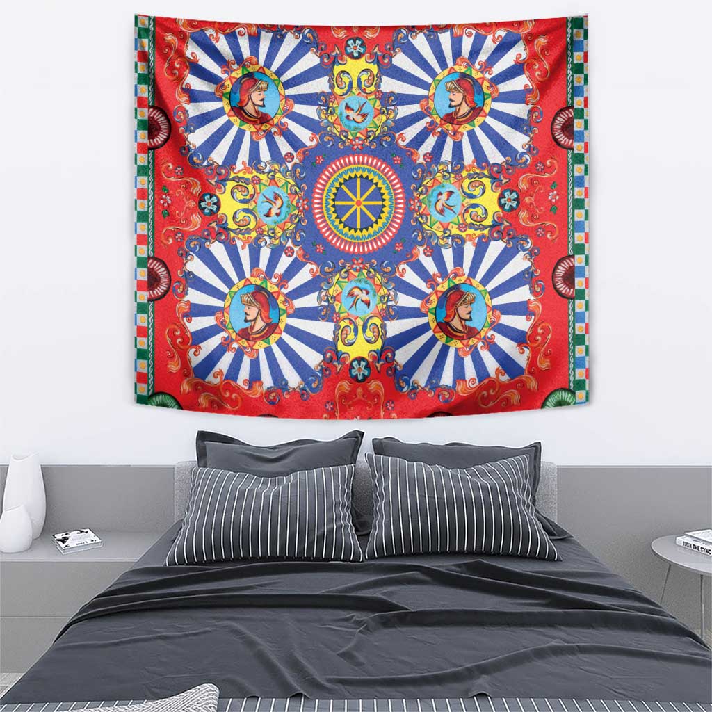 Sicily Italy Carretto Siciliano Tapestry Sicilian Cart Floral Patterns