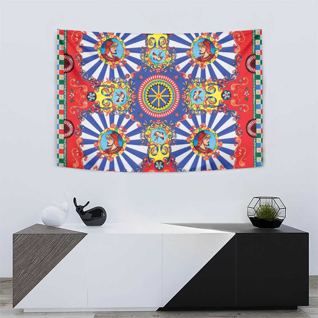 Sicily Italy Carretto Siciliano Tapestry Sicilian Cart Floral Patterns