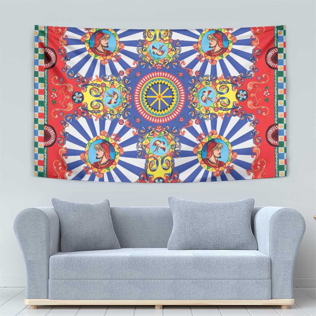 Sicily Italy Carretto Siciliano Tapestry Sicilian Cart Floral Patterns