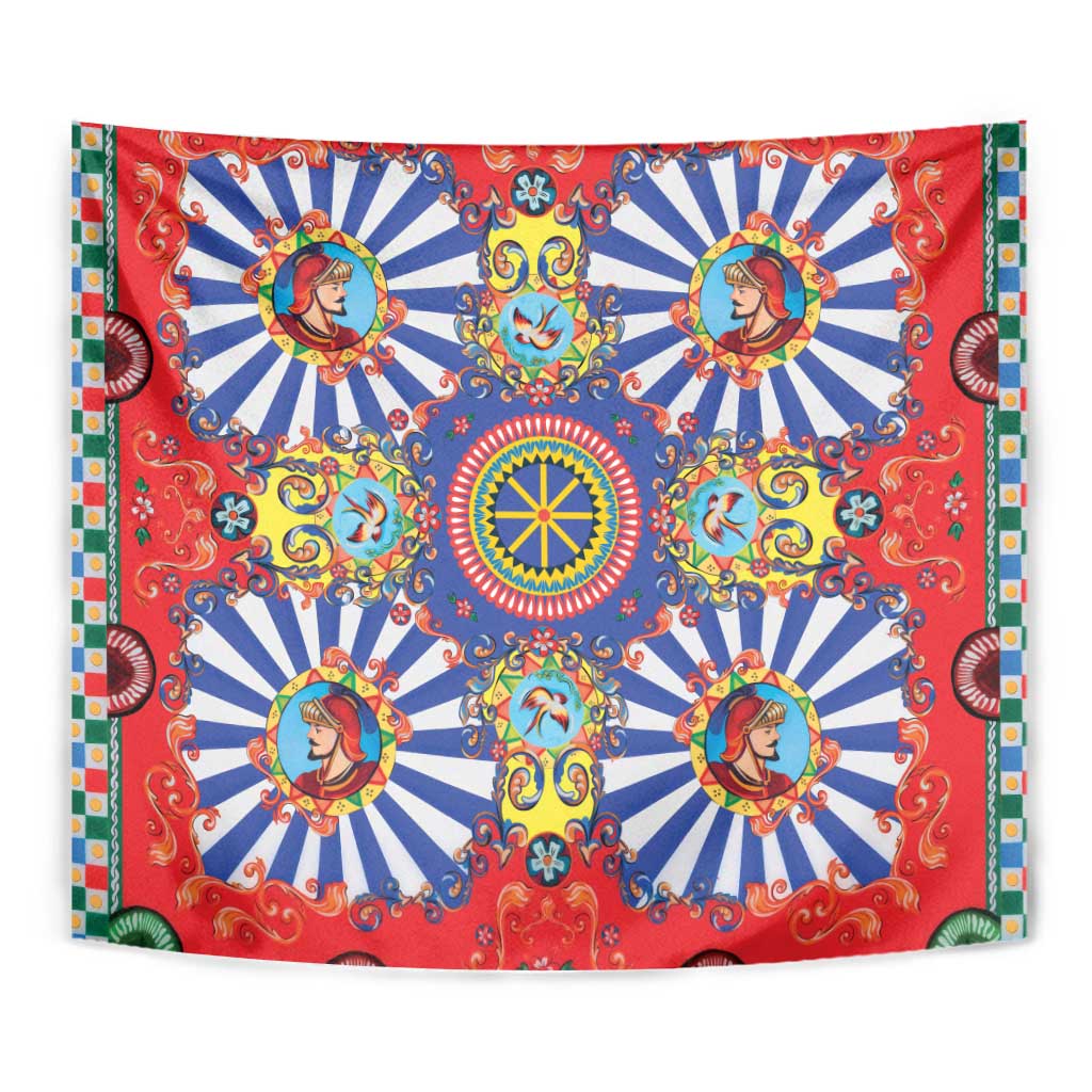 Sicily Italy Carretto Siciliano Tapestry Sicilian Cart Floral Patterns