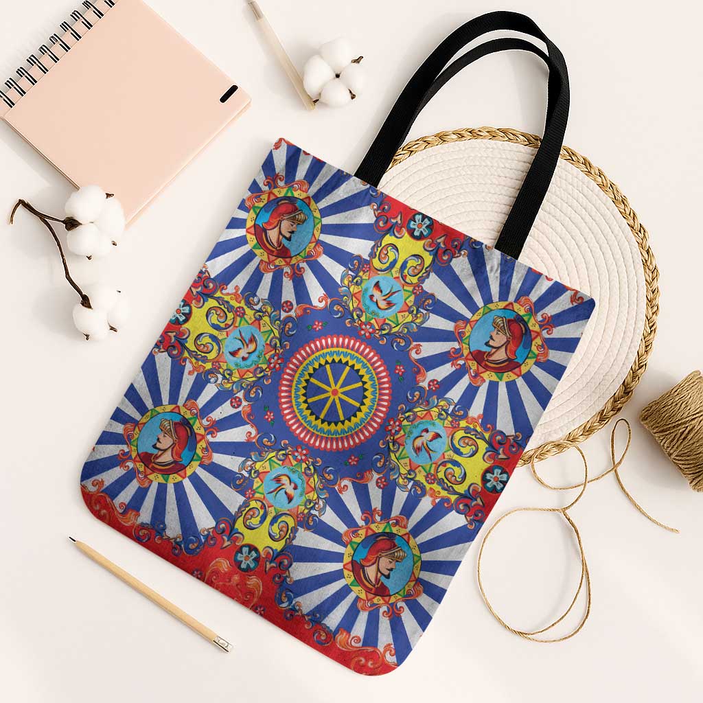 Sicily Italy Carretto Siciliano Tote Bag Sicilian Cart Floral Patterns