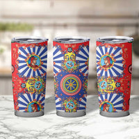 Sicily Italy Carretto Siciliano Tumbler Cup Sicilian Cart Floral Patterns
