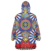 Sicily Italy Carretto Siciliano Wearable Blanket Hoodie Sicilian Cart Floral Patterns
