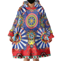 Sicily Italy Carretto Siciliano Wearable Blanket Hoodie Sicilian Cart Floral Patterns