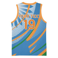 Custom India Cricket Basketball Jersey Tricolor with Ashoka Chakra