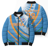Custom India Cricket Bomber Puffer Jacket Tricolor with Ashoka Chakra