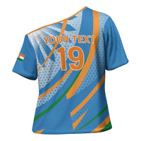 Custom India Cricket Cross Shoulder Shirt Tricolor with Ashoka Chakra