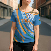 Custom India Cricket Cross Shoulder Shirt Tricolor with Ashoka Chakra