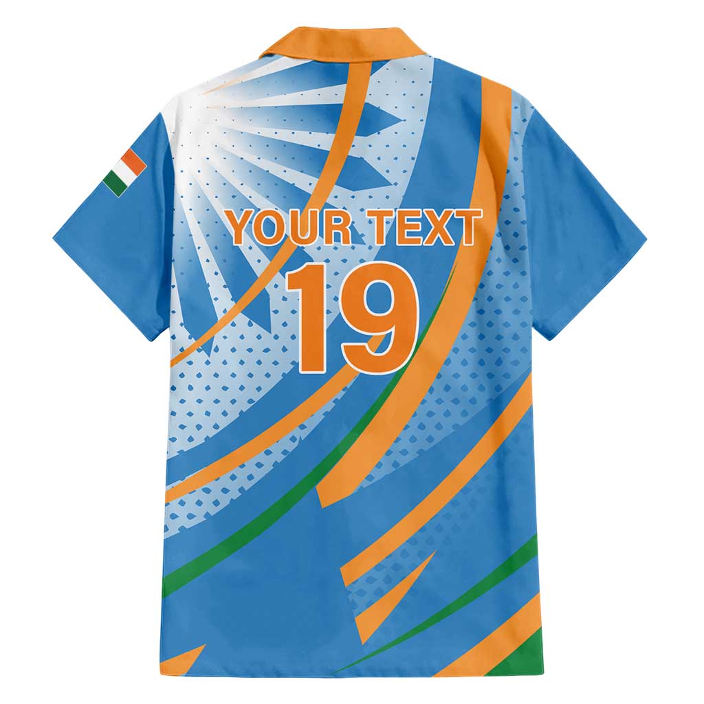 Custom India Cricket Hawaiian Shirt Tricolor with Ashoka Chakra