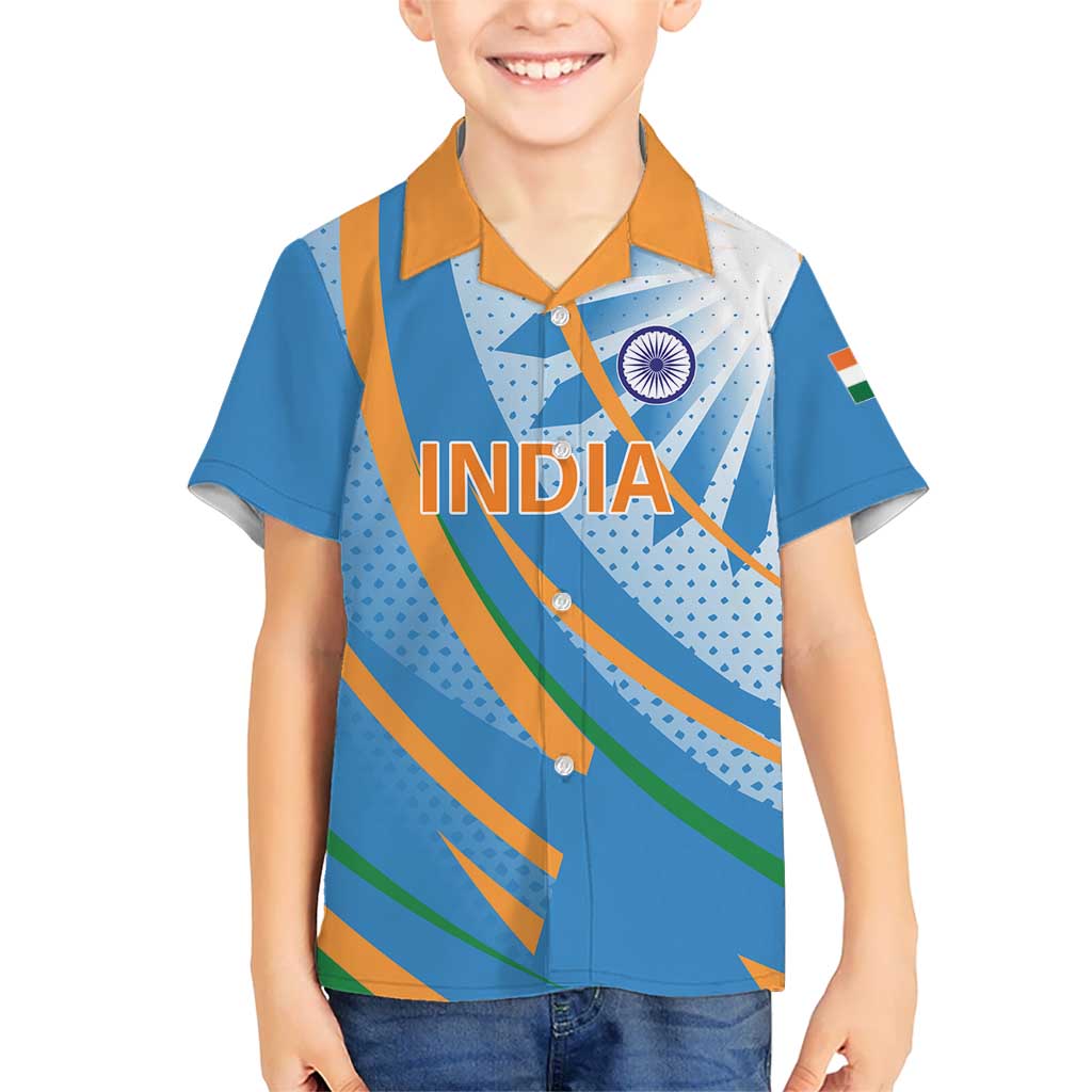 Custom India Cricket Hawaiian Shirt Tricolor with Ashoka Chakra