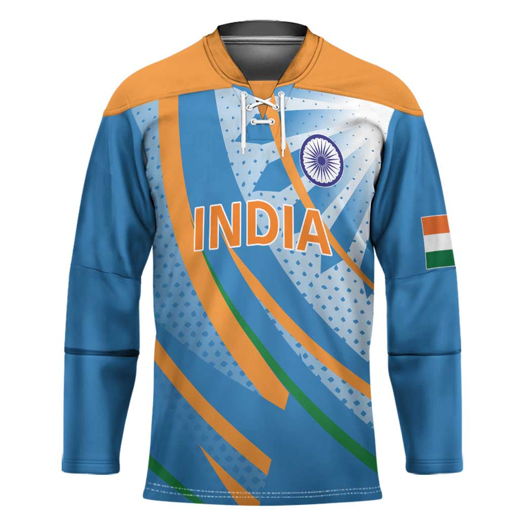 Custom India Cricket Hockey Jersey Tricolor with Ashoka Chakra