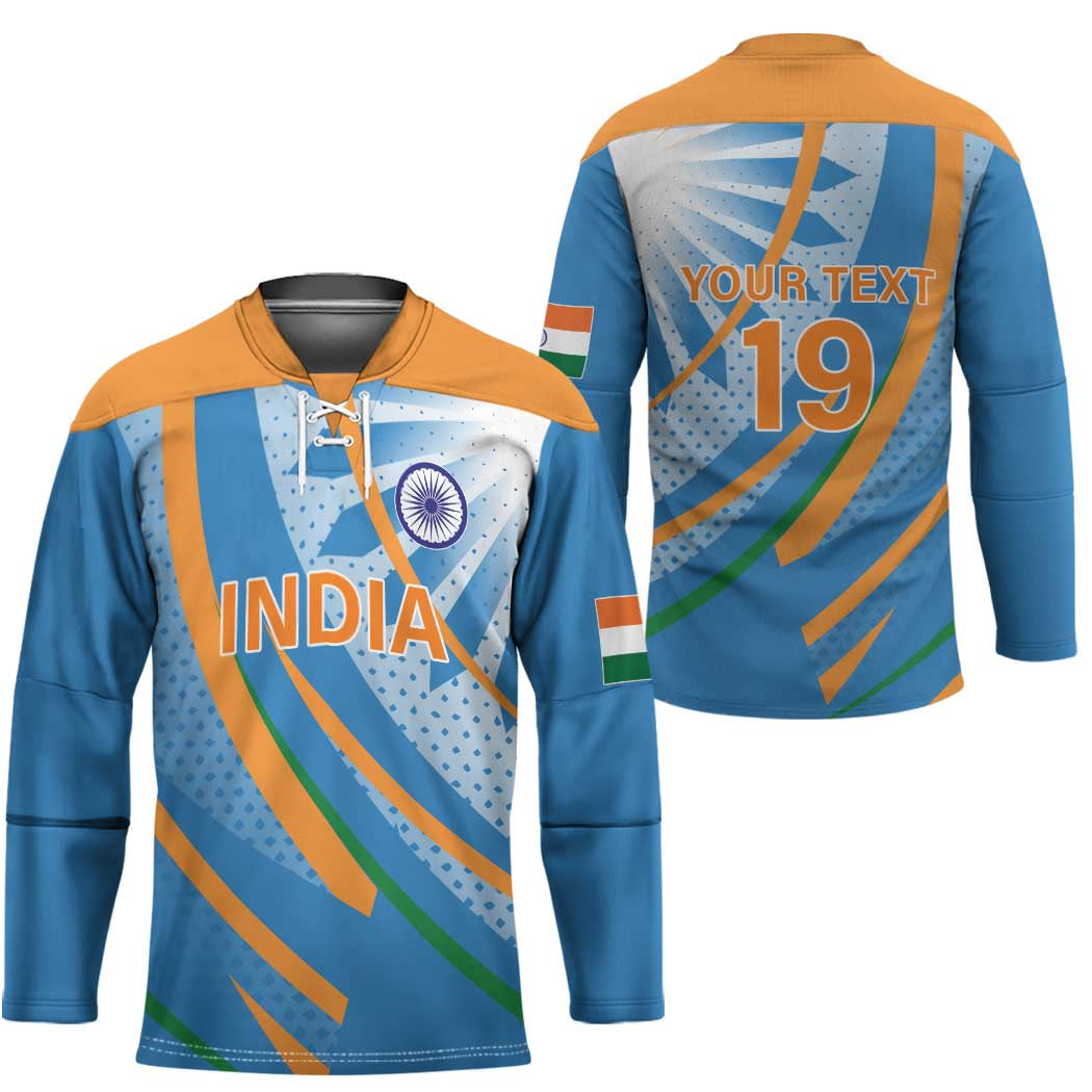 Custom India Cricket Hockey Jersey Tricolor with Ashoka Chakra
