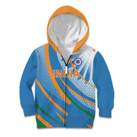 Custom India Cricket Kid Hoodie Tricolor with Ashoka Chakra