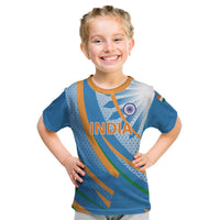 Custom India Cricket Kid T Shirt Tricolor with Ashoka Chakra