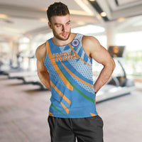 Custom India Cricket Men Tank Top Tricolor with Ashoka Chakra