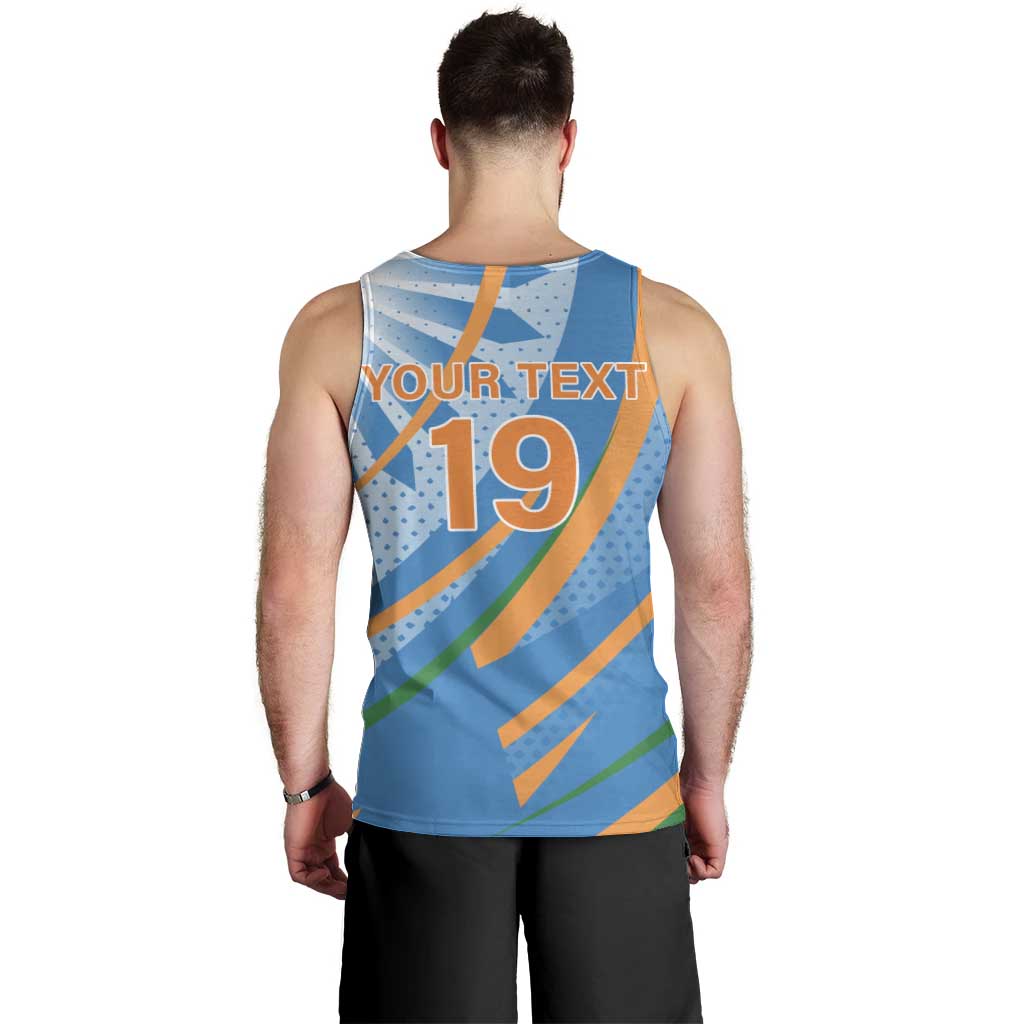 Custom India Cricket Men Tank Top Tricolor with Ashoka Chakra