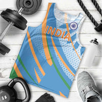 Custom India Cricket Men Tank Top Tricolor with Ashoka Chakra