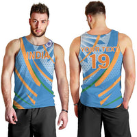 Custom India Cricket Men Tank Top Tricolor with Ashoka Chakra