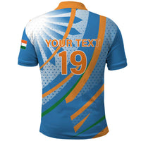 Custom India Cricket Polo Shirt Tricolor with Ashoka Chakra