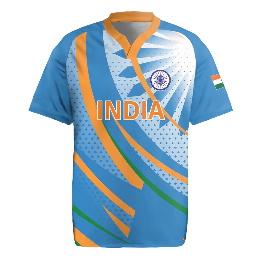 Custom India Cricket Rugby Jersey Tricolor with Ashoka Chakra