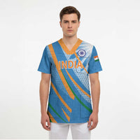 Custom India Cricket Scrub Top Tricolor with Ashoka Chakra