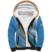 Custom India Cricket Sherpa Hoodie Tricolor with Ashoka Chakra