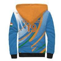 Custom India Cricket Sherpa Hoodie Tricolor with Ashoka Chakra