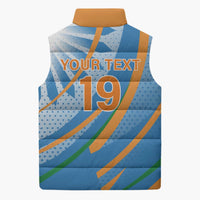 Custom India Cricket Sleeveless Puffer Jacket Tricolor with Ashoka Chakra