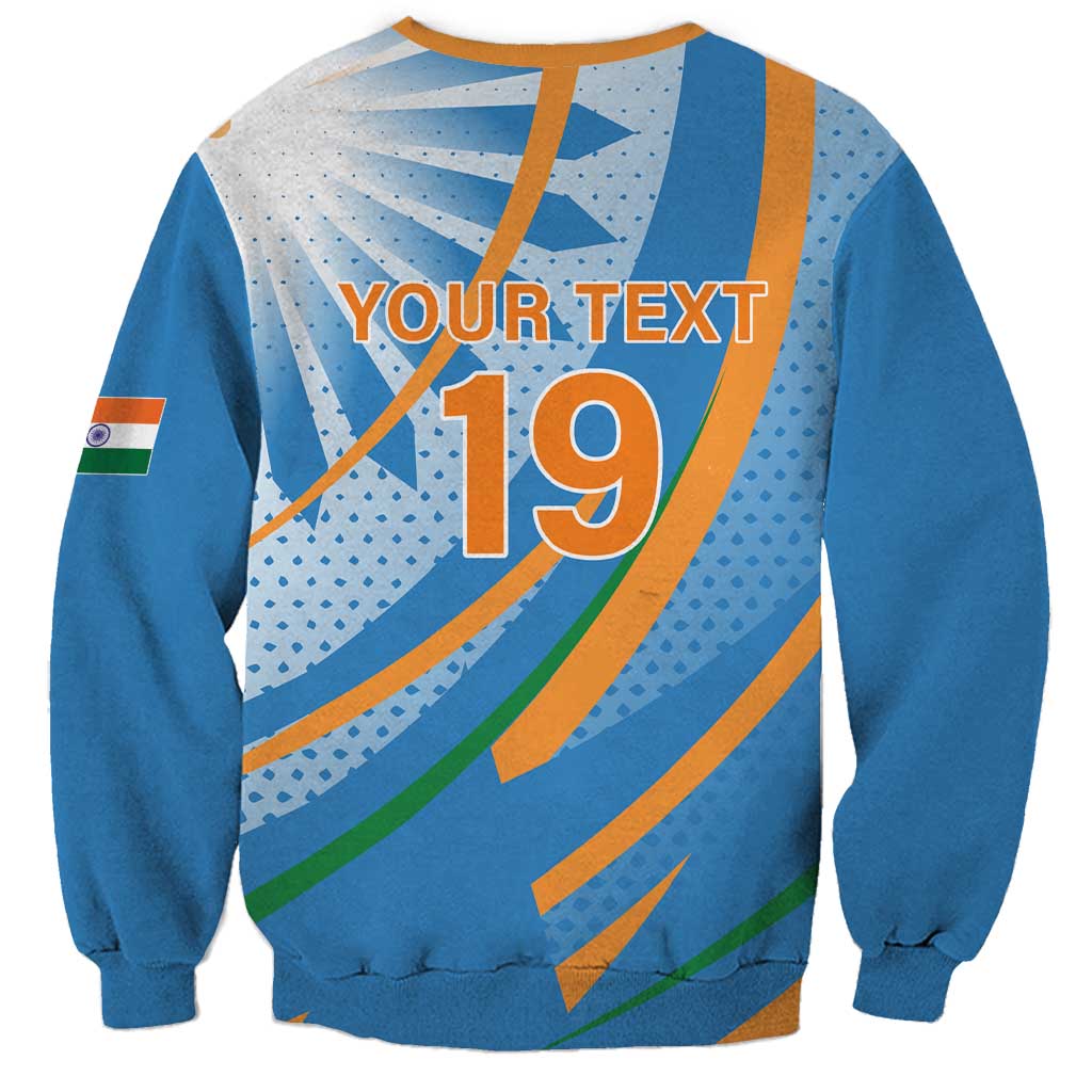 Custom India Cricket Sweatshirt Tricolor with Ashoka Chakra