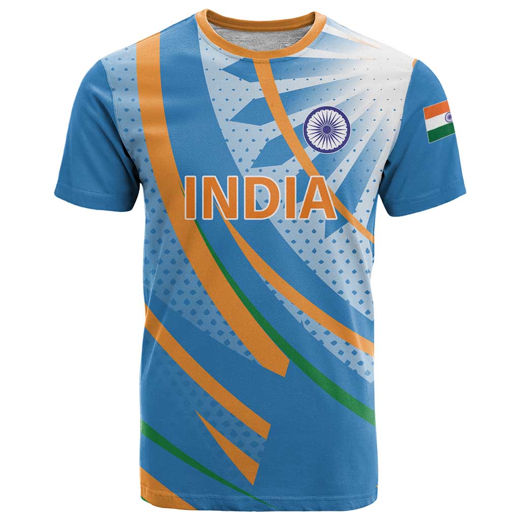 Custom India Cricket T Shirt Tricolor with Ashoka Chakra