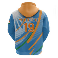 Custom India Cricket Zip Hoodie Tricolor with Ashoka Chakra