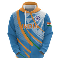 Custom India Cricket Zip Hoodie Tricolor with Ashoka Chakra