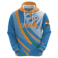 Custom India Cricket Zip Hoodie Tricolor with Ashoka Chakra