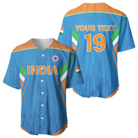 Custom India Cricket Baseball Jersey Let’s Go Champions Men in Blue